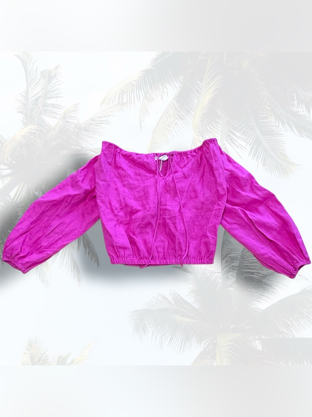 Trina Turk Lunah Top Solid Magenta Boho Peasant Top NWT XS Rare Limited Edition